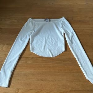 Urban Outfitters long sleeve crop top white